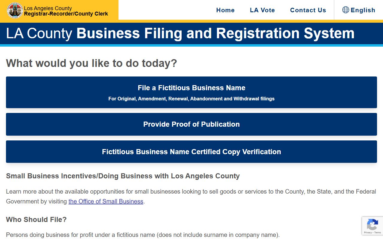 Los Angeles County business name search for people records