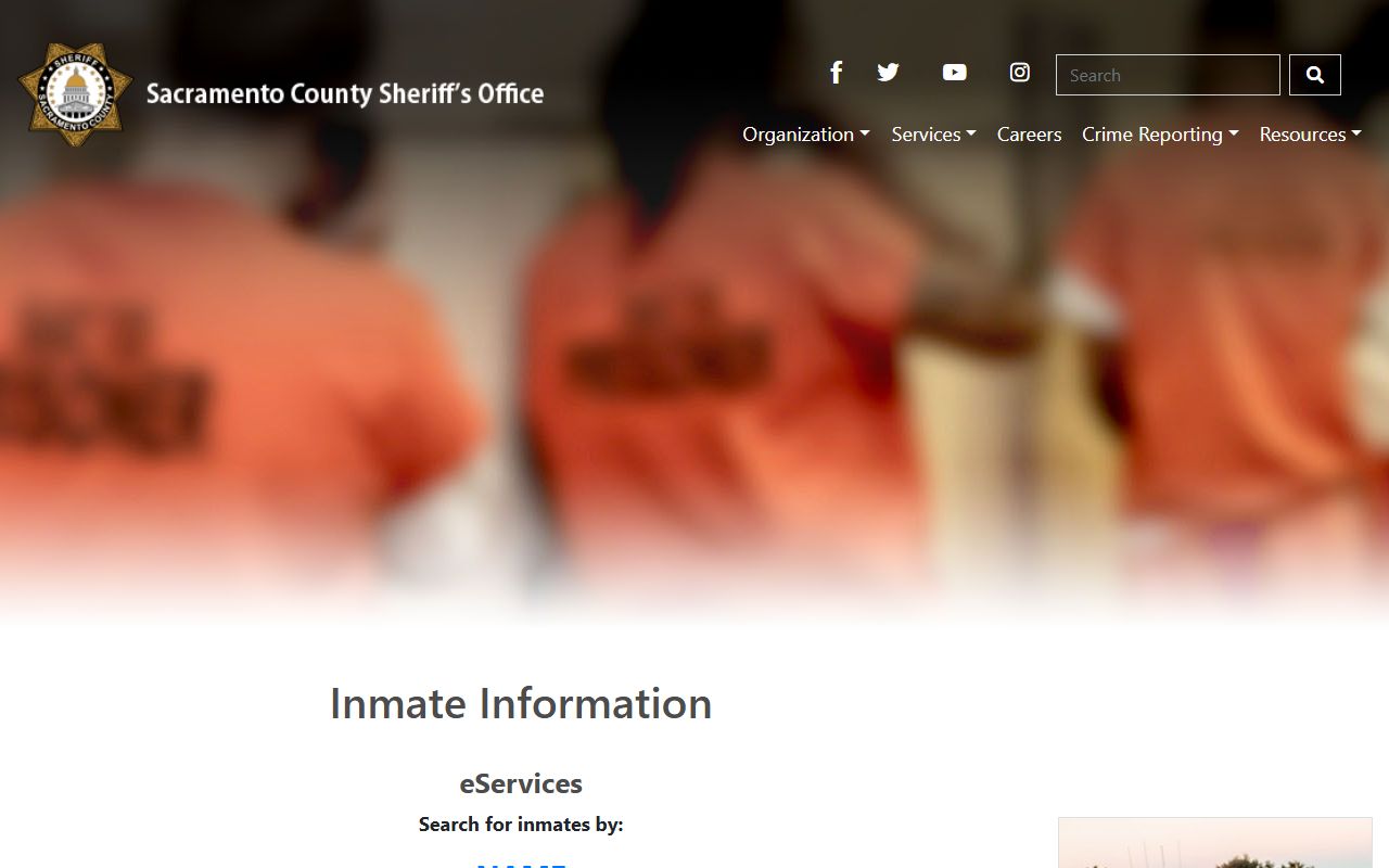 Sacramento County Sheriff inmate people search portal